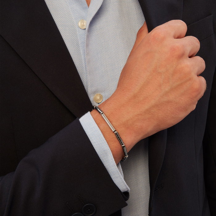 Bracelet Homme Breil TJ3639 Argent 925 Noir