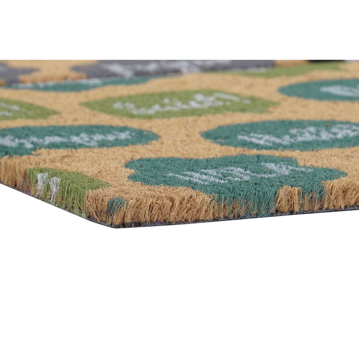 Paillasson DKD Home Decor Noir Gris Marron Caoutchouc Menthe 2 Unités Fibres de coco (60 x 40 x 1,5 cm)