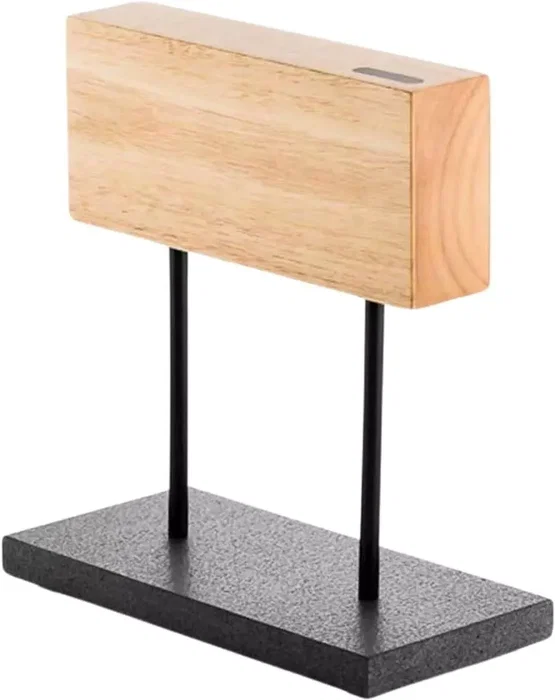 Style De Vie Porte-couteaux magnétique en chêne avec socle en pierre naturelle Style De Vie Porte-couteaux magnétique en chêne avec socle en pierre naturelle