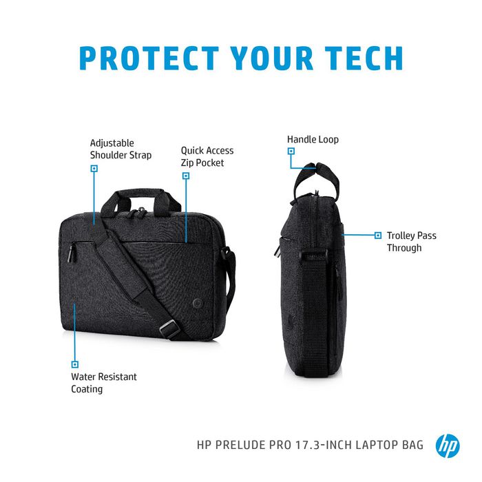 HP Sacoche pour ordinateur portable Prelude 17,3 pouces - Étanche et rembourrée avec compartiment pour accessoires