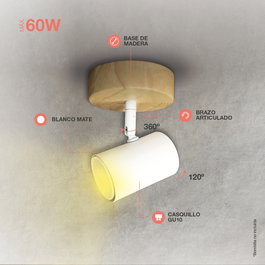 GSC Evolution Foco de techo simple Serie Rintela GU10 Blanco