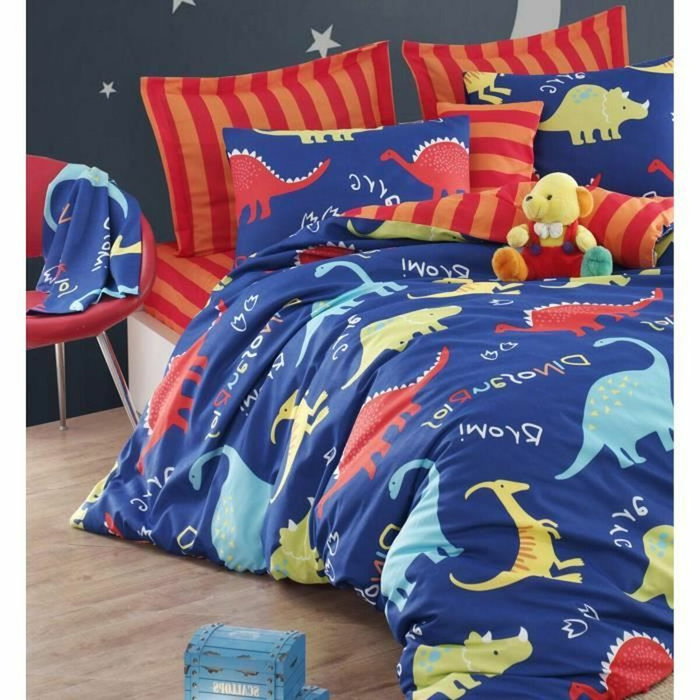 BigBuy Home Parure de couette Bleu King size 3 Pièces