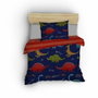 BigBuy Home Parure de couette Bleu King size 3 Pièces
