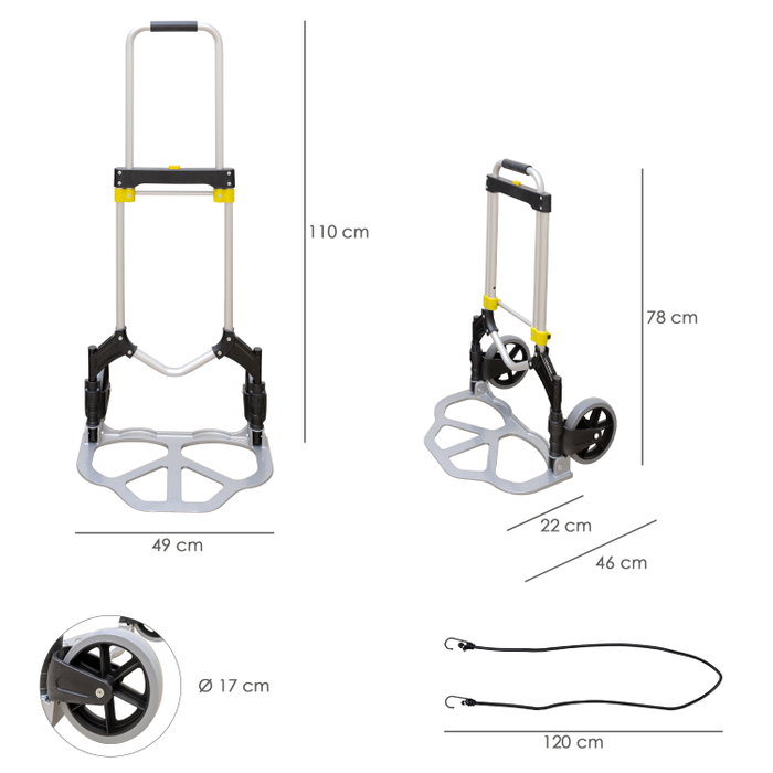 WOLFPACK LINEA PROFESIONAL Diable Maurer en aluminium 90 kg