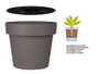 Ibergarden Pot Gris Plastique avec Réservoir d'Eau 39x34x39 cm - 28 L (Set de 6)