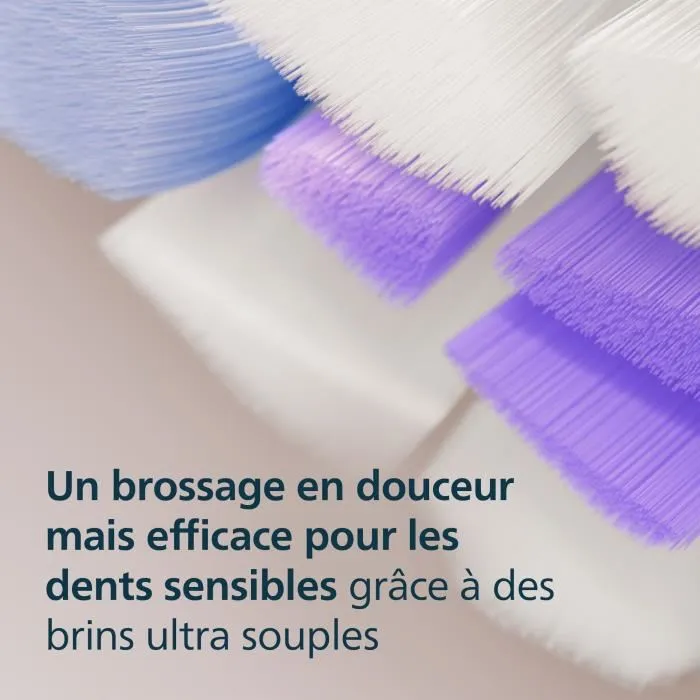 Philips HX6058/87 - Lot de 8 têtes de brosse de rechange blanches pour brosse à dents électrique - Adulte