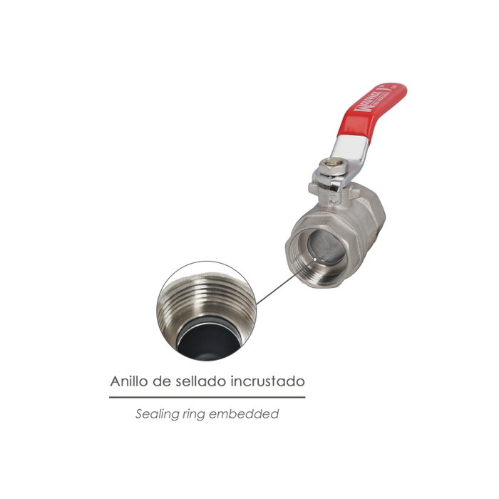 WOLFPACK LINEA PROFESIONAL Valve à bille 3/4 pouces avec poignée rouge