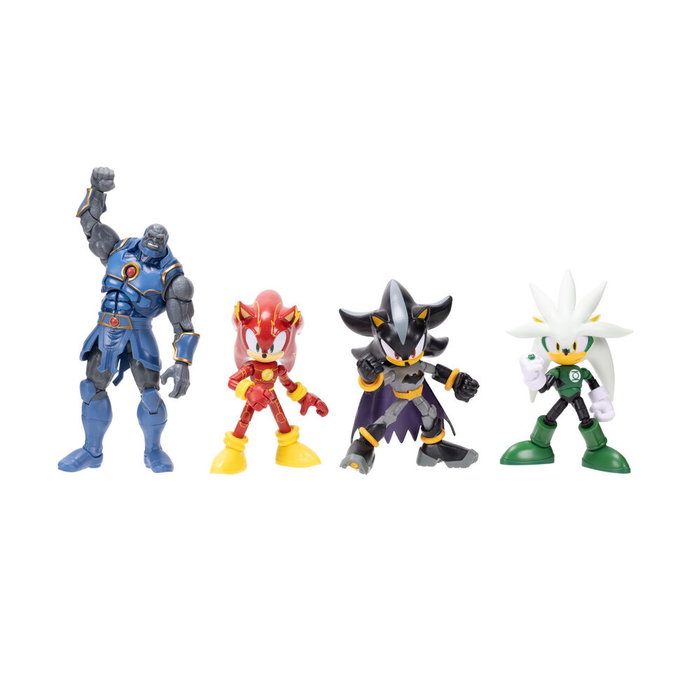 JAKKS PACIFIC Blister avec 4 figurines Sonic The Hedgehog DC Comics 12 cm