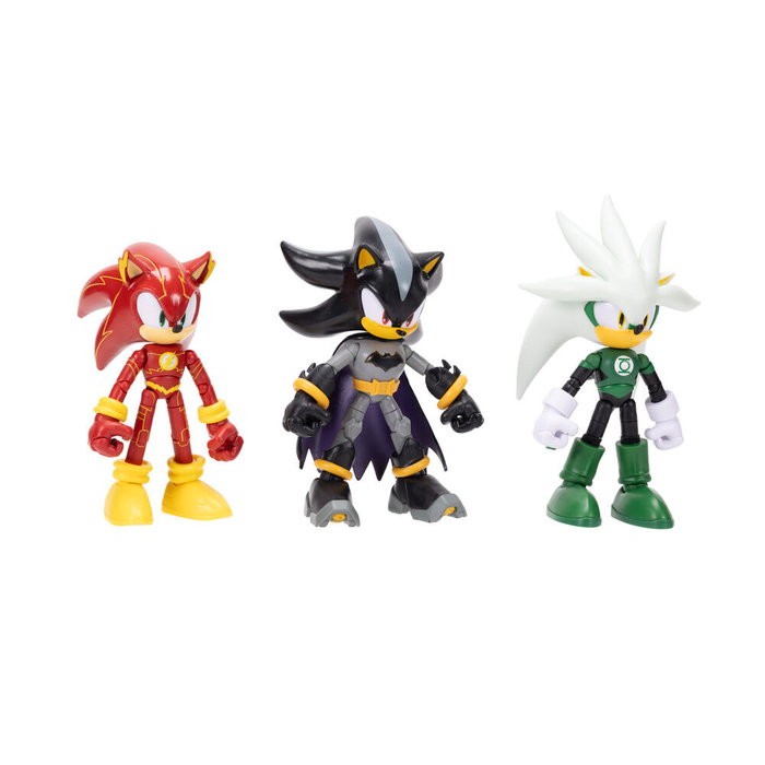 JAKKS PACIFIC Blister avec 4 figurines Sonic The Hedgehog DC Comics 12 cm