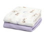KioKids Set de 2 Muselines Conejitos Lavanda 120x120cm