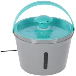 Kerbl Fontaine à Eau pour Chat et Chien 80557, 1.6 L, Filtre Charbon Actif, 2 Modes, Silencieuse, Arrêt Automatique, Gris/Bleu