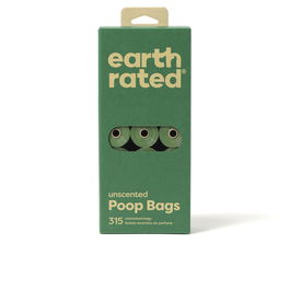 Earth Rated Rouleaux Sacs Recharge pour Animaux #Sans Parfum 21 Rouleaux x 15 Unités