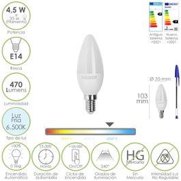 MAURER Ampoule LED Bougie E14 4,5 W Lumière Froide