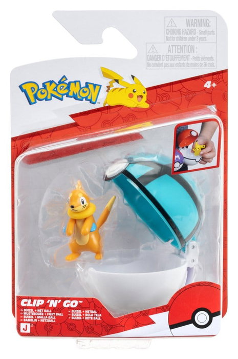 Jazwares Pokémon Clip 'n' Go Mustébouée & Filet Ball