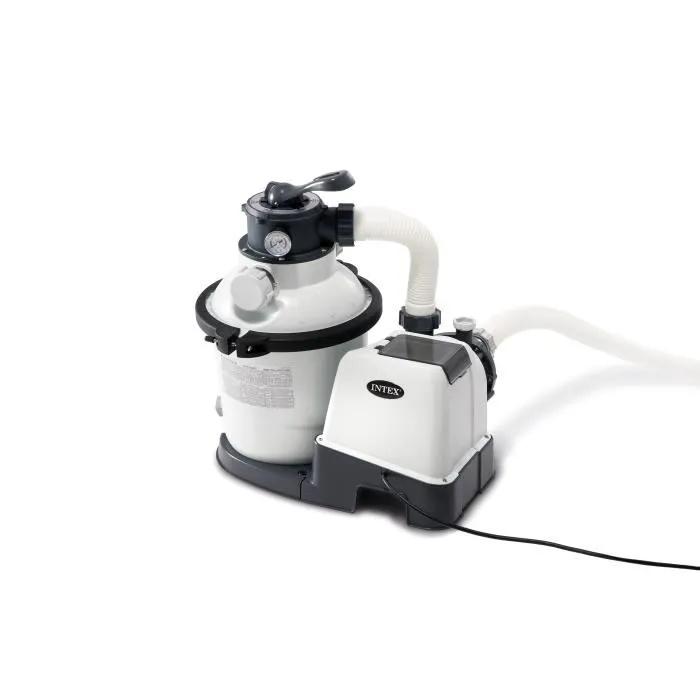 Intex Filtre à Sable SX2100, 6m3/h, pour Piscine jusqu'à 36m3, avec Vanne 6 Voies et Adaptateurs 32-38 mm