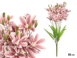 Ibergarden Vara 5 Branches 20 Fleurs Rose Vieilli 55 cm Plastique (Set de 12)
