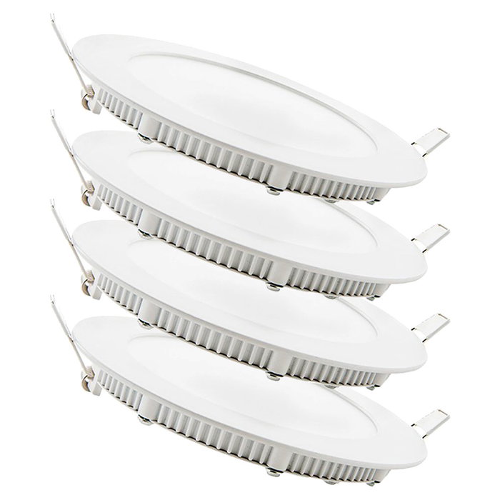 Pack de 4 plaques LED circulaires 9 W 900 lm 6000 K Blanco Frío Pack de 4 plaques LED circulaires 9 W 900 lm 6000 K Blanco Frío