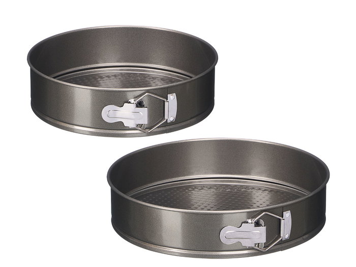 KINVARA Set de 2 Moules Ronds en Acier Gris KINVARA Set de 2 Moules Ronds en Acier Gris