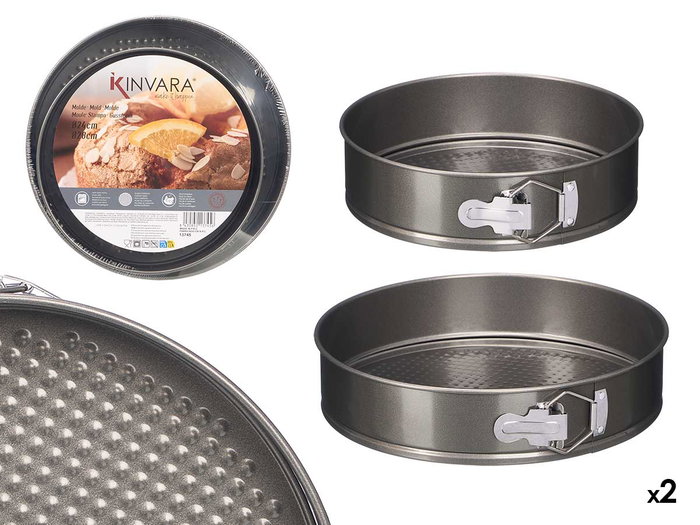 KINVARA Set de 2 Moules Ronds en Acier Gris KINVARA Set de 2 Moules Ronds en Acier Gris