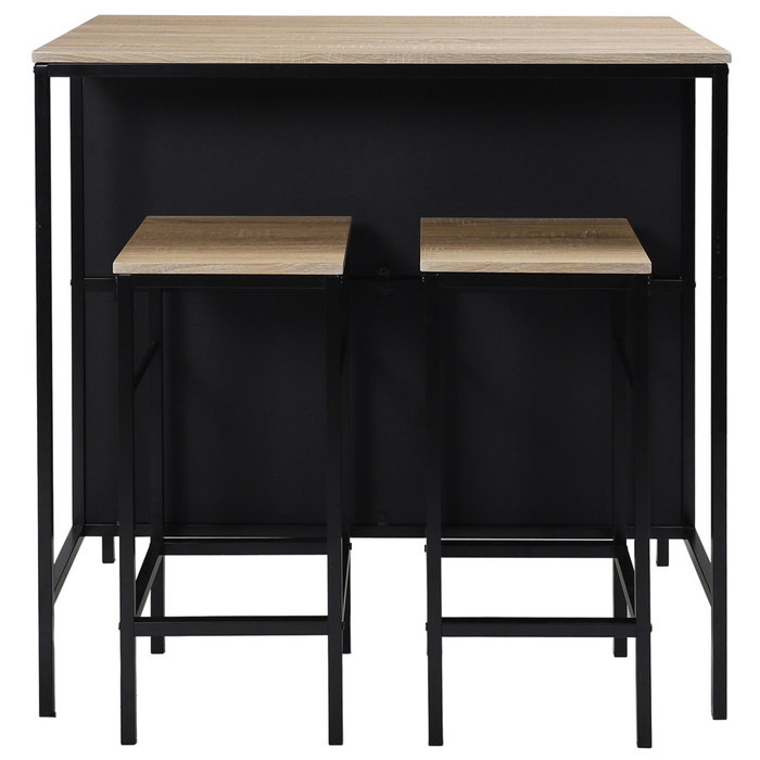 Home Deco Factory Ensemble table îlot LOKA avec 2 tabourets