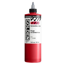 Golden Peinture Acrylique High Flow Rouge Quinacridone Transparente 473 ml
