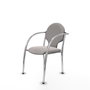 Piqueras Y Crespo Hellín - Chaise d'attente en similicuir blanc avec bras fixes