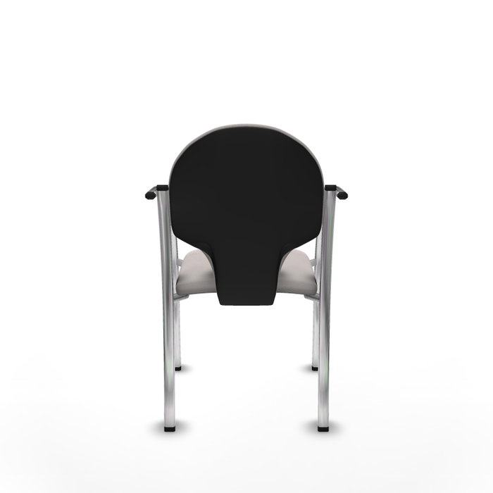 Piqueras Y Crespo Hellín - Chaise d'attente en similicuir blanc avec bras fixes Piqueras Y Crespo Hellín - Chaise d'attente en similicuir blanc avec bras fixes