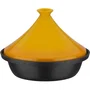 GSW Tajine en fonte d'acier induction 30 cm, couvercle en céramique jaune - Noir, modèle 717434