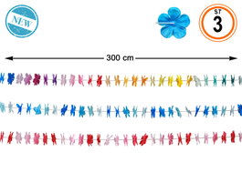 Guirlande Hawaïenne Multicolore de 3 Mètres avec 3 Styles Floraux