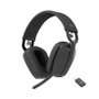 Logitech Zone Vibe Wireless (981-001157) - Casque d'écoute sans fil Bluetooth Graphite pour Teams et appels avec récepteur USB