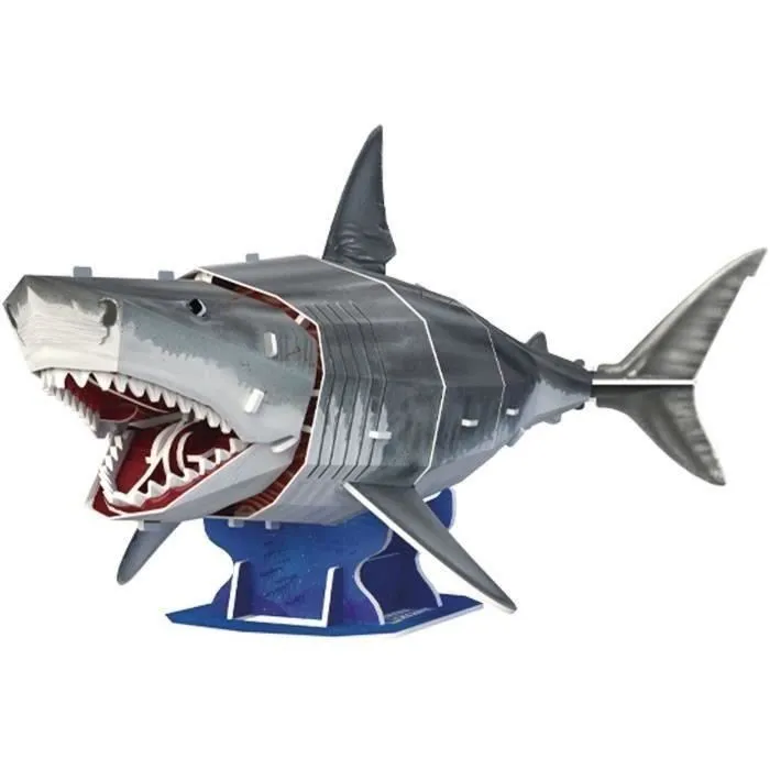 Explora Puzzle 3D Grand Requin Blanc, Jeu de Construction Éducatif 72 Pièces, à Partir de 8 Ans, 38 cm Assemblé