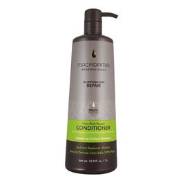 Macadamia Après-shampoing Ultra Rich Repair Pro Vegan 1000 mL à l'huile de Macadamia - Hydratation intensive pour cheveux épais et bouclés