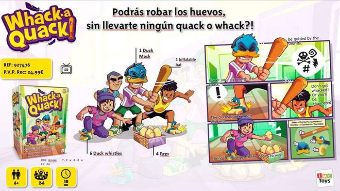 Imc Toys Jeu dynamique Whack-A-Quack – Protégez les œufs avec un masque et une batte inflable – À partir de 3 ans Imc Toys Jeu dynamique Whack-A-Quack – Protégez les œufs avec un masque et une batte inflable – À partir de 3 ans