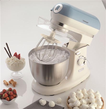 Ariete 1588/05 - Robot de cuisine vintage bleu, bol en acier inoxydable, 10 vitesses et fonction pulse, avec accessoires