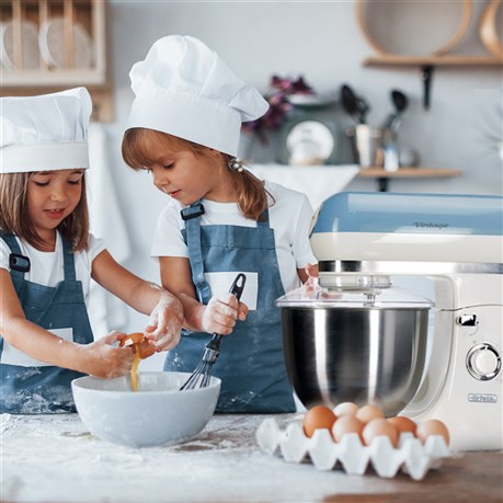 Ariete 1588/05 - Robot de cuisine vintage bleu, bol en acier inoxydable, 10 vitesses et fonction pulse, avec accessoires