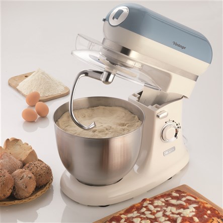 Ariete 1588/05 - Robot de cuisine vintage bleu, bol en acier inoxydable, 10 vitesses et fonction pulse, avec accessoires