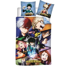 BONES - Housse de couette My Hero Academia 140x200 cm avec housse de coussin microfibre - Lit 90 cm