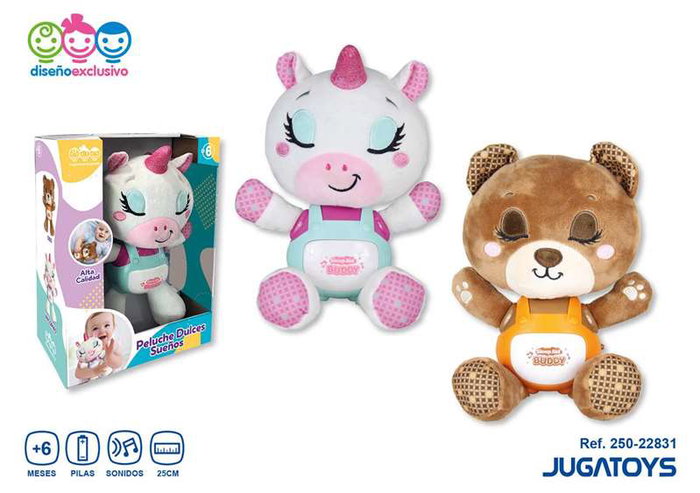 Jugatoys - misprimerosjuguetes Peluche musical Dulces Sueños Ours ou Licorne 25cm Jugatoys - misprimerosjuguetes Peluche musical Dulces Sueños Ours ou Licorne 25cm