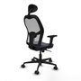 Piqueras y Crespo Chaise de Bureau 2D036N1 Gris foncé avec Appui-tête