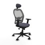 Piqueras y Crespo Chaise de Bureau 2D036N1 Gris foncé avec Appui-tête