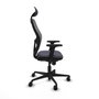 Piqueras y Crespo Chaise de Bureau 2D036N1 Gris foncé avec Appui-tête