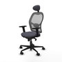 Piqueras y Crespo Chaise de Bureau 2D036N1 Gris foncé avec Appui-tête