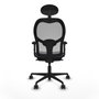Piqueras y Crespo Chaise de Bureau 2D036N1 Gris foncé avec Appui-tête