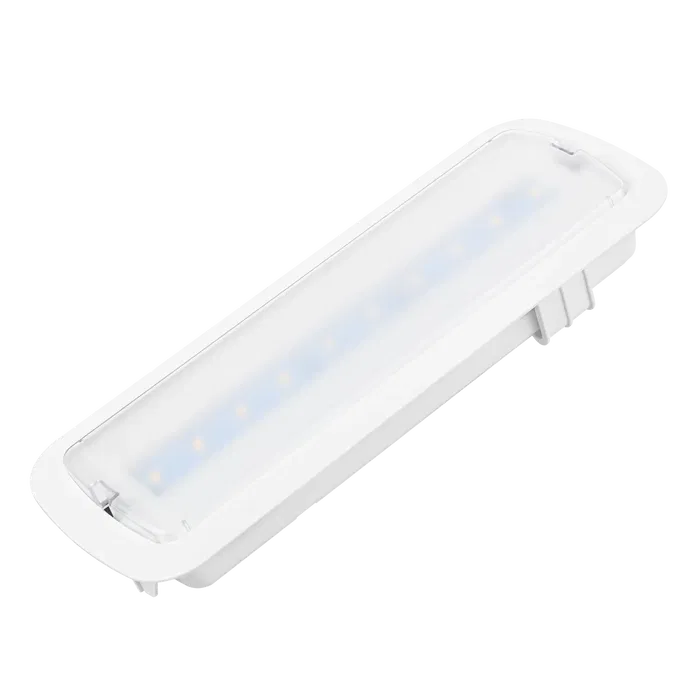 Lumière de secours LED Encastrable 200LM Permanente/Non Permanente 5000K Autonome 3h ABS Lumière de secours LED Encastrable 200LM Permanente/Non Permanente 5000K Autonome 3h ABS