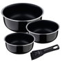 Bergner Bg-31608-Bk Set 3 Casseroles Click & Cook Ø16/18/20 cm Aluminium Pressé + Poignée Amovible