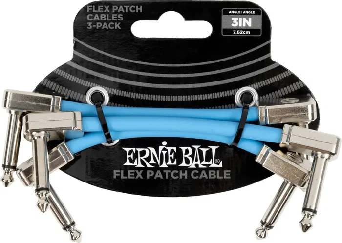 Ernie Ball CABLE EB FLEX PATCH 3 AZUL - PACK 3 Ernie Ball CABLE EB FLEX PATCH 3 AZUL - PACK 3