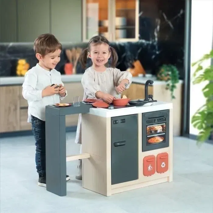 Smoby - Cuisine d'enfant en îlot moderne avec surface de jeu 360 degrés, 23 accessoires - à partir de 3 ans Smoby - Cuisine d'enfant en îlot moderne avec surface de jeu 360 degrés, 23 accessoires - à partir de 3 ans