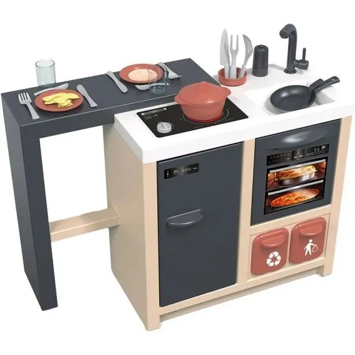 Smoby - Cuisine d'enfant en îlot moderne avec surface de jeu 360 degrés, 23 accessoires - à partir de 3 ans Smoby - Cuisine d'enfant en îlot moderne avec surface de jeu 360 degrés, 23 accessoires - à partir de 3 ans