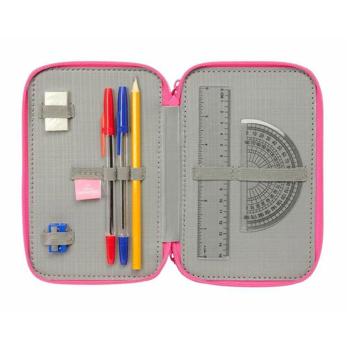 Pochette à crayons triple Disney Princess Rose 12,5 x 19,5 x 5,5 cm 37 Pièces