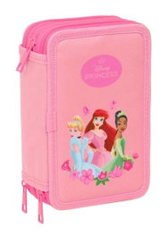 Safta Plumier Triple 37 Pièces Princesses 12,5x19,5x5,5 cm - Pour Enfants dès 3 Ans